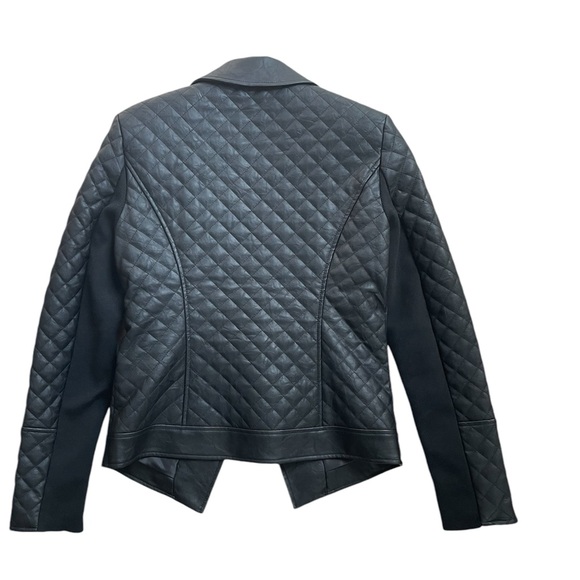 NWT Black Faux Leather Quilted Jacket - Picture 4 of 9